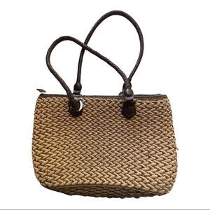 Elka Accessories Braided Straw Handbag, New Without Tags